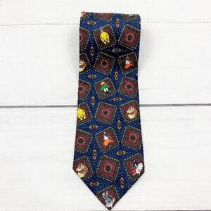 Loony Tunes Mania Daffy Tweedy Bugs Sylvester Tasmania Polyester Necktie